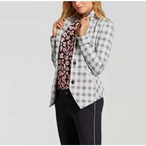 CAbi Valentina Plaid Button Closure Blazer Jacket Style 5292
